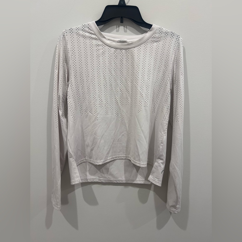 White Long Sleeve Workout Top